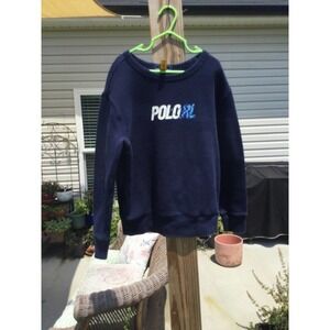 Polo Ralph Lauren girls sweatshirt navy size 8 small petite s/p logo Minecraft